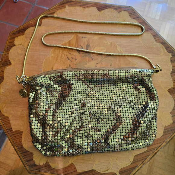Studio Import - Vintage Gold Metal Chainmail Mesh Fabric Evening Bag - Picture 1 of 12